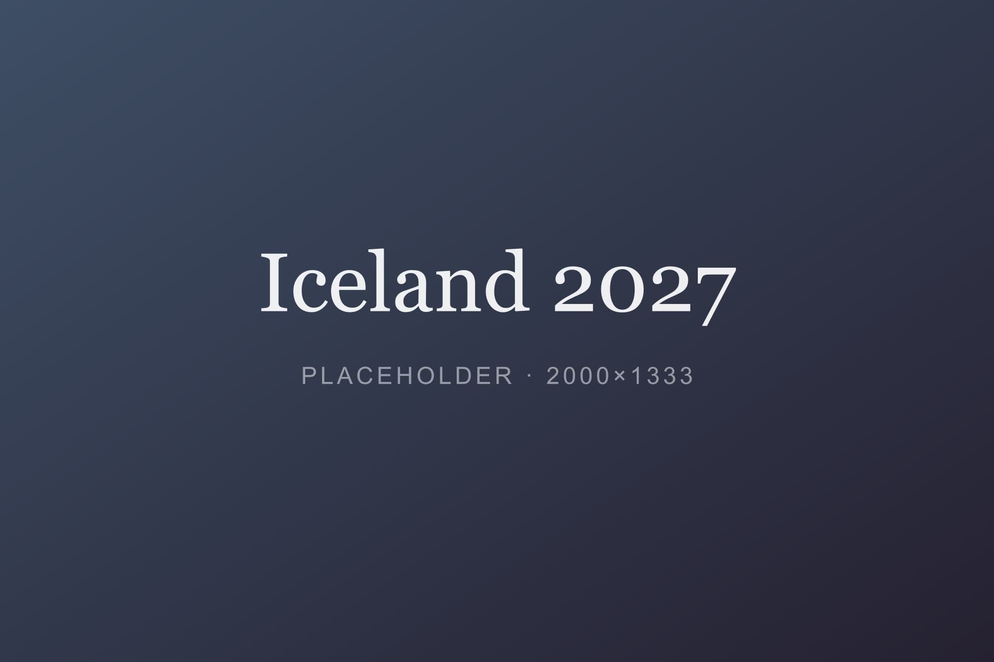 Cover of the Iceland 2027 calendar